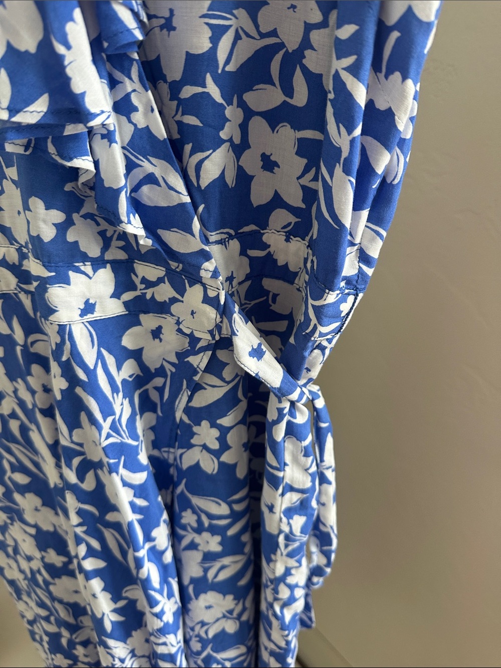 Draper James Blue and White Floral Wrap Dress - Picture 6 of 16